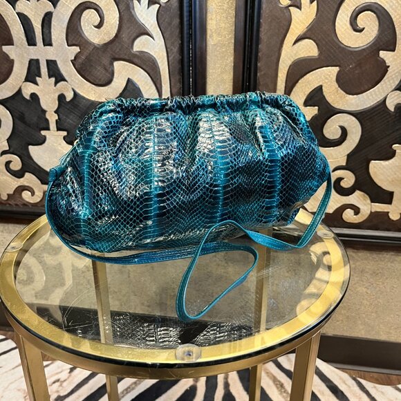 J.Renee vintage reptile teal green handbag - Picture 4 of 6